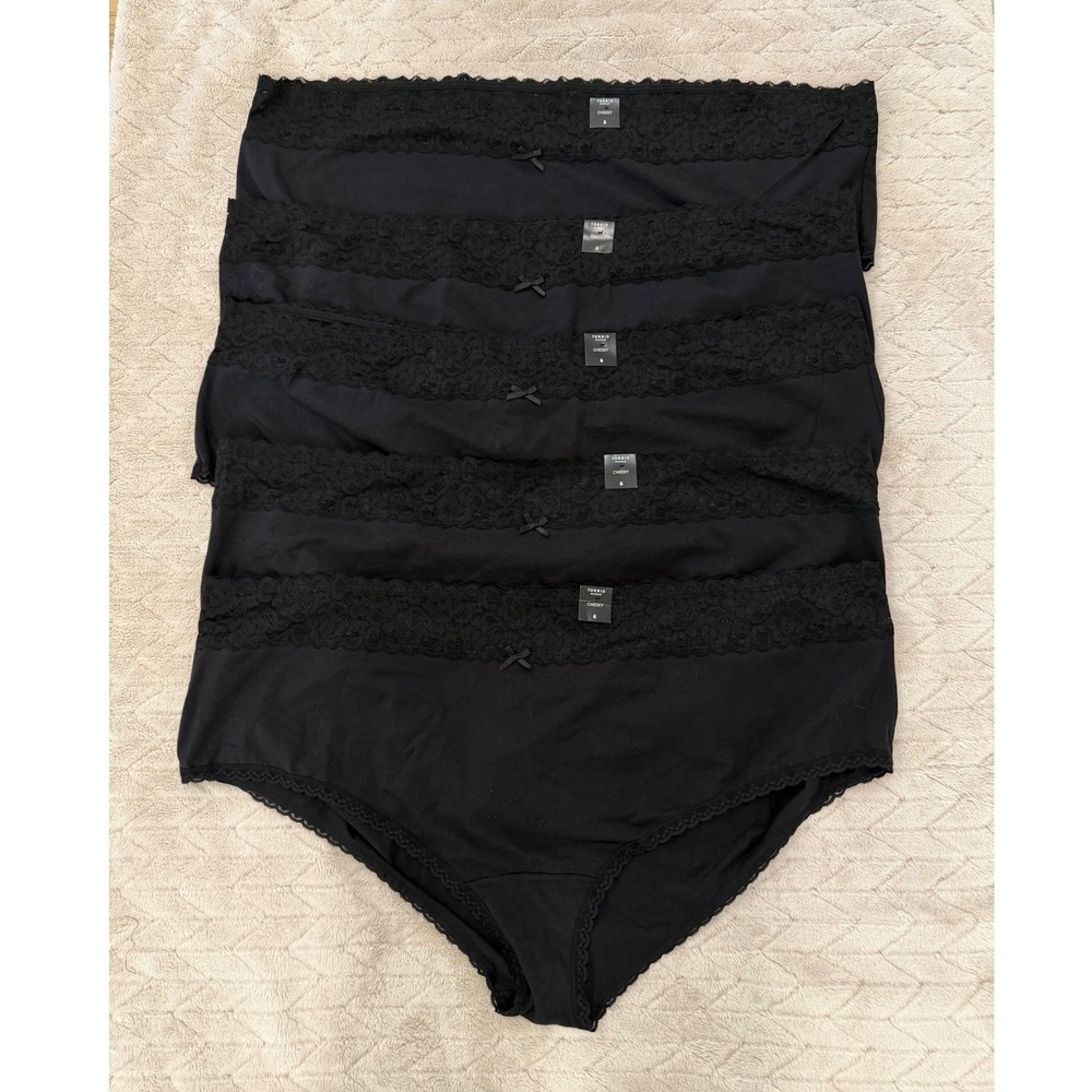 Torrid Curve Black Lace Trim Cheeky Panties 5 Pack Plus Size 6 6X New